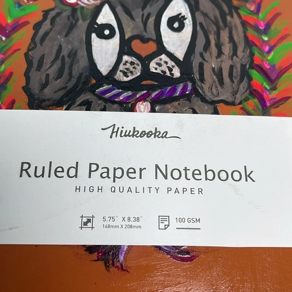 NWT Journal and Pen Set Hand-painted Hard Cover Ruled Paper Notebook 100 GSM EUC